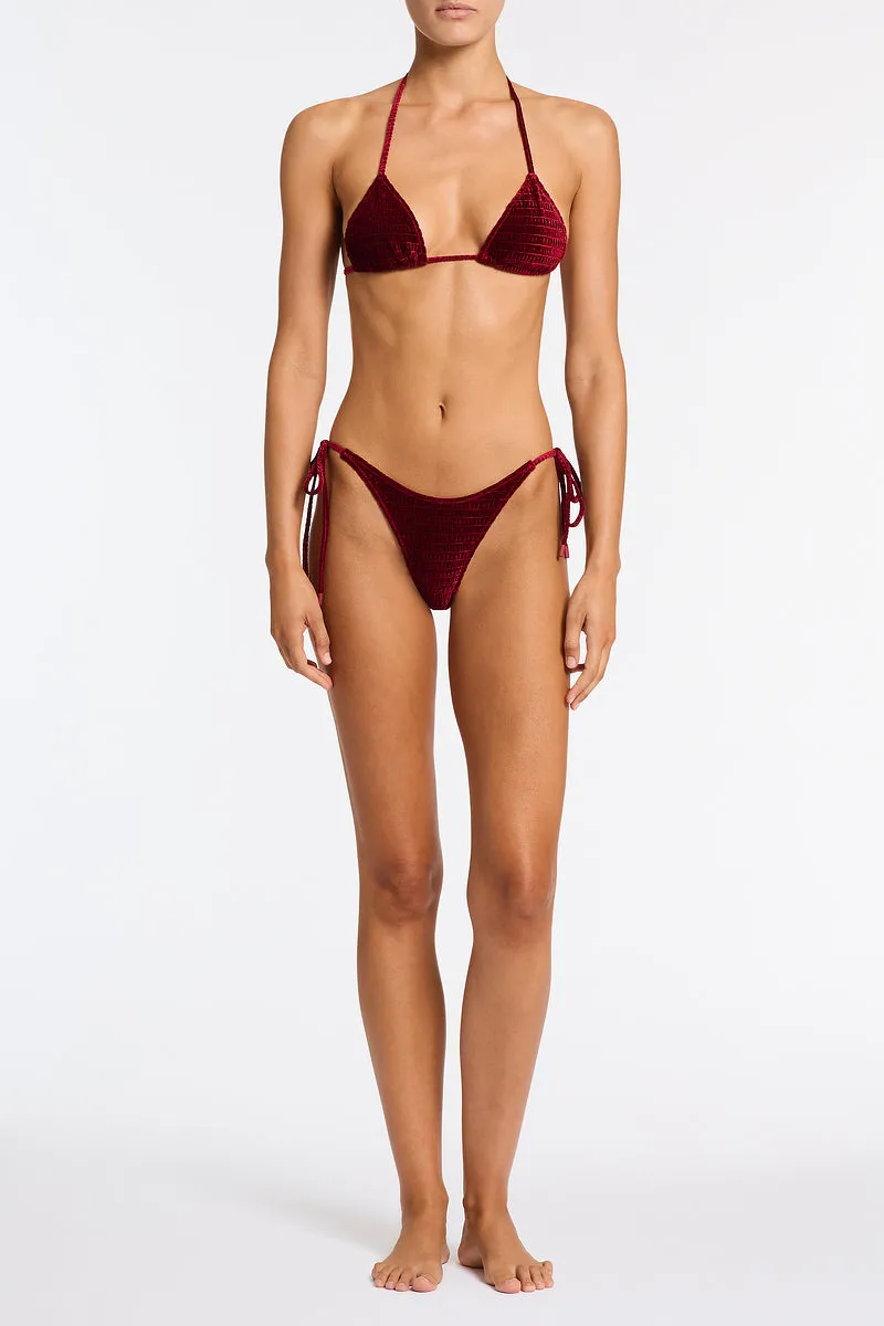 VINCA - RONI Burgundy Velvet Triangle Bikini Set sold by triangl swimwear product image thumbnail 2