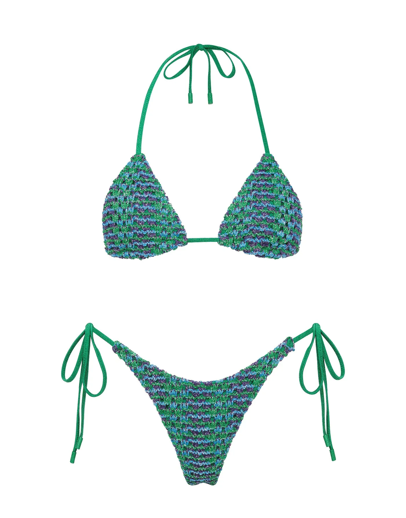 VINCA - SAXE Green Crochet Triangle Bikini Set sold by triangl swimwear