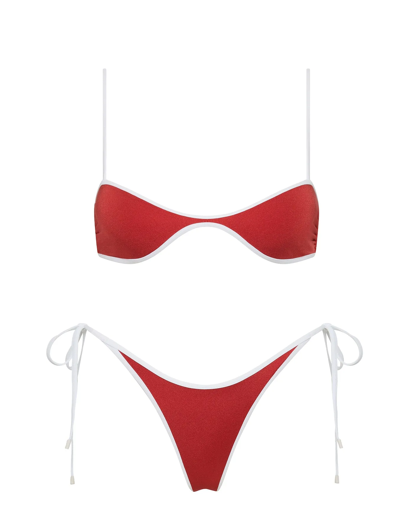 ESTE - NASSE Red Scoop Crop Bikini Set sold by triangl swimwear
