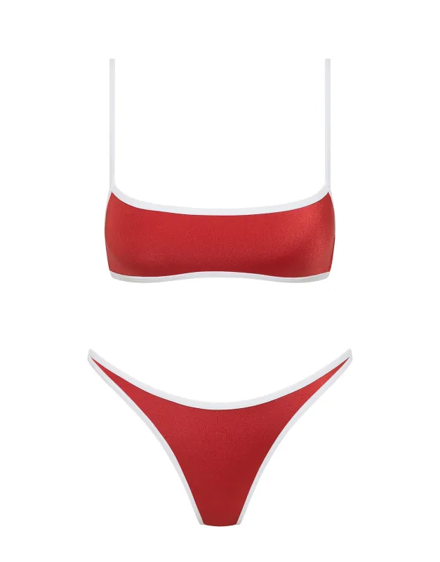 MIMA - NASSE Red Crop Bikini Set sold by triangl swimwear