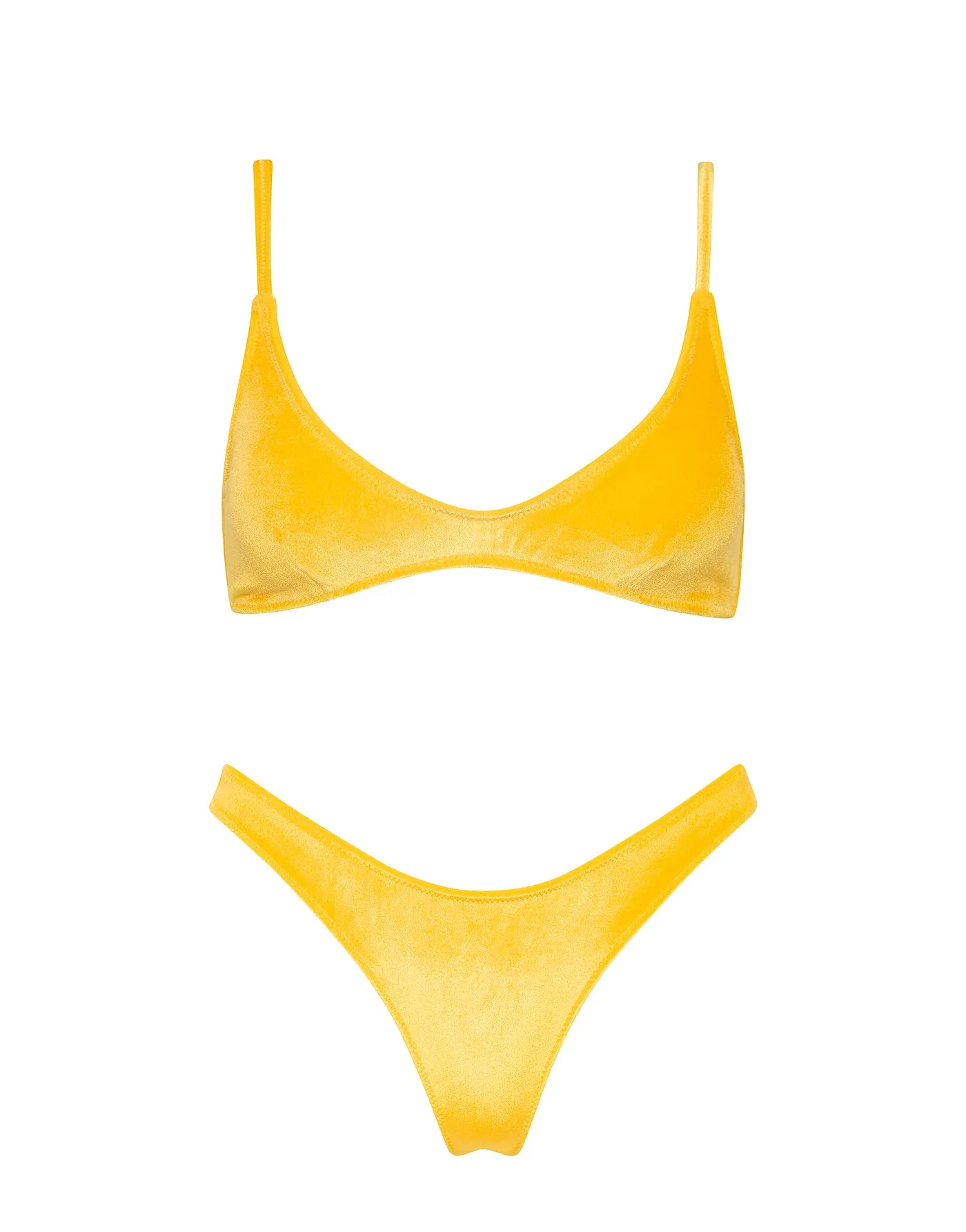 MAIA - CHESTE Yellow Velvet Scoop Bikini Set sold by triangl swimwear
