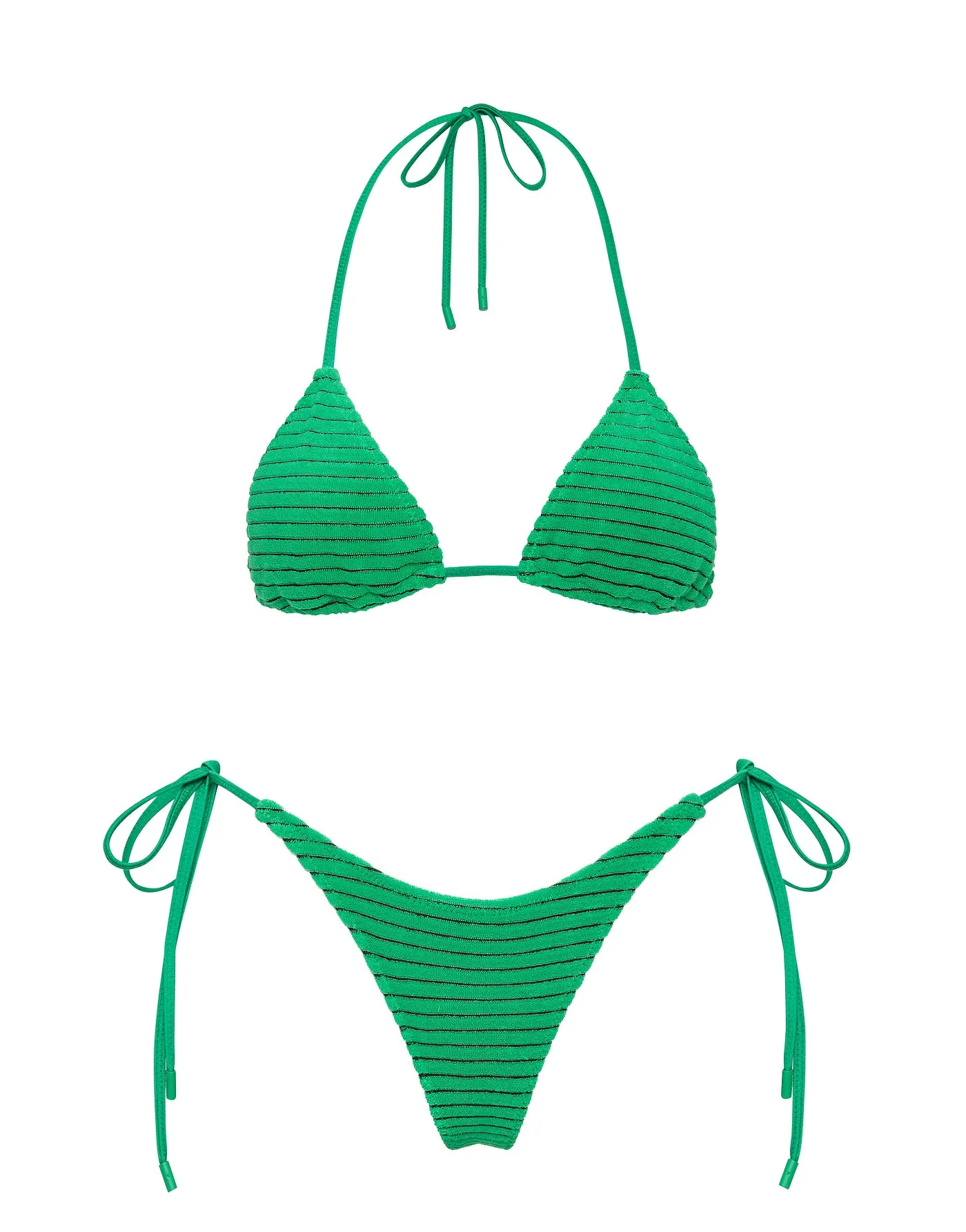 VINCA - HUBE Green Terry Towelling Triangle Bikini Set sold by triangl swimwear