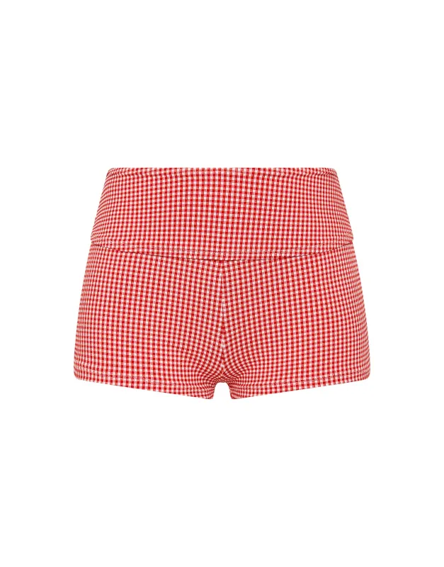 ELLI - PRON Red Gingham Shorts sold by triangl swimwear