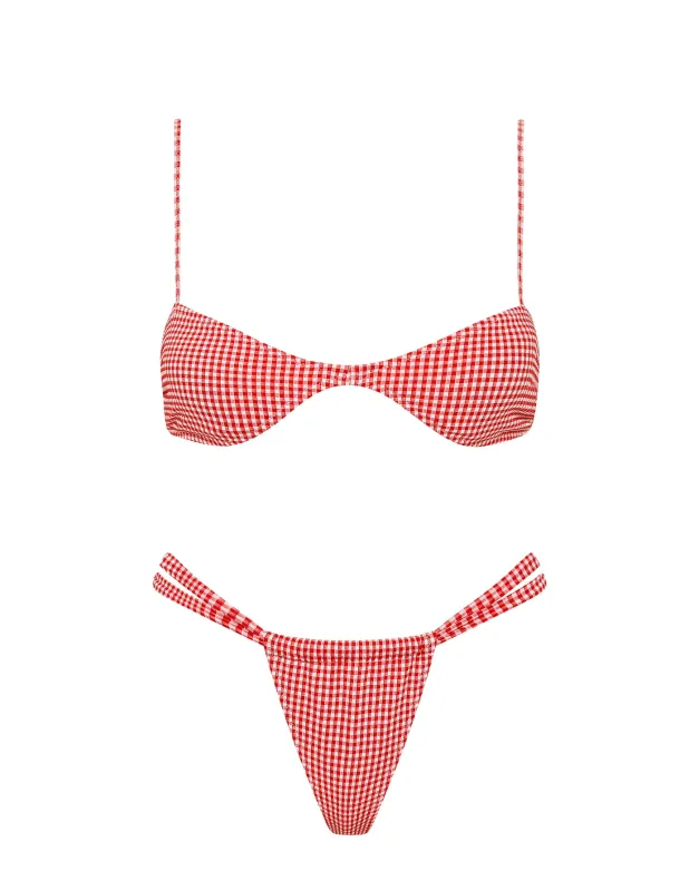 LOTI - PRON Red Gingham Bikini Set sold by triangl swimwear
