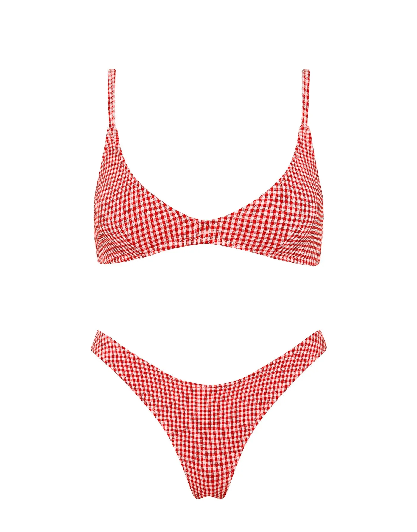 MAIA - PRON Red Gingham Scoop Bikini Set sold by triangl swimwear