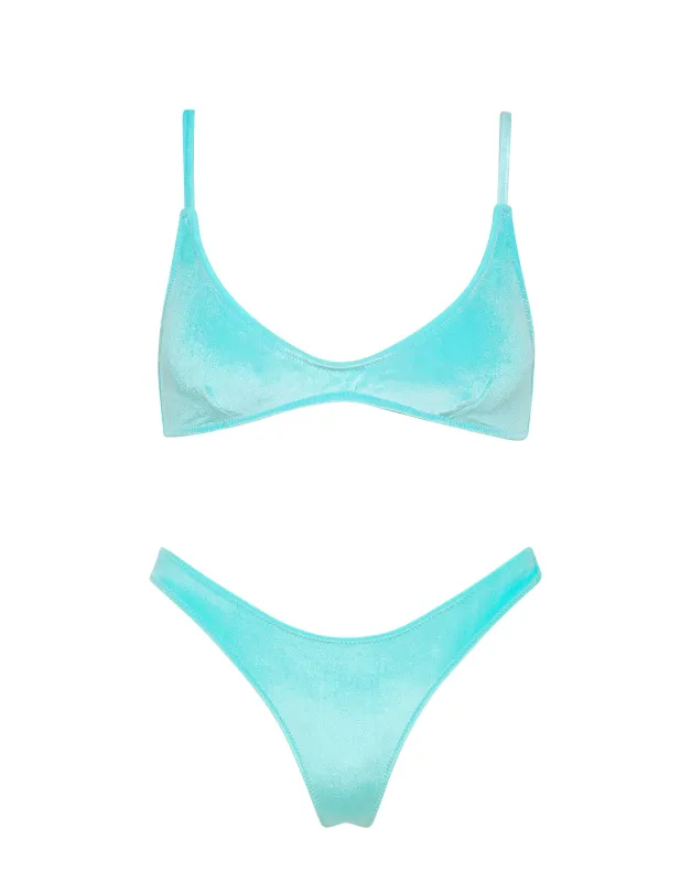 MAIA - HIRST Blue Velvet Scoop Bikini Set sold by triangl swimwear