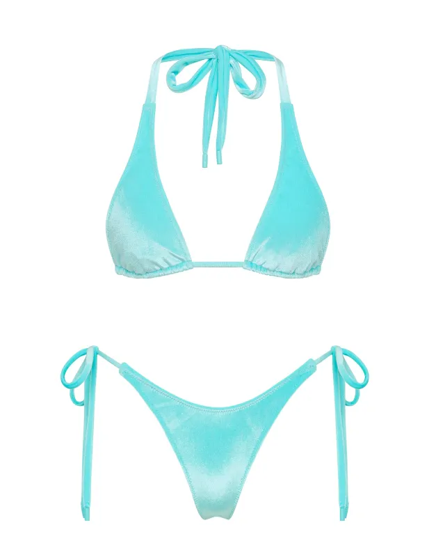 DARA - HIRST Blue Velvet Triangle Bikini Set sold by triangl swimwear