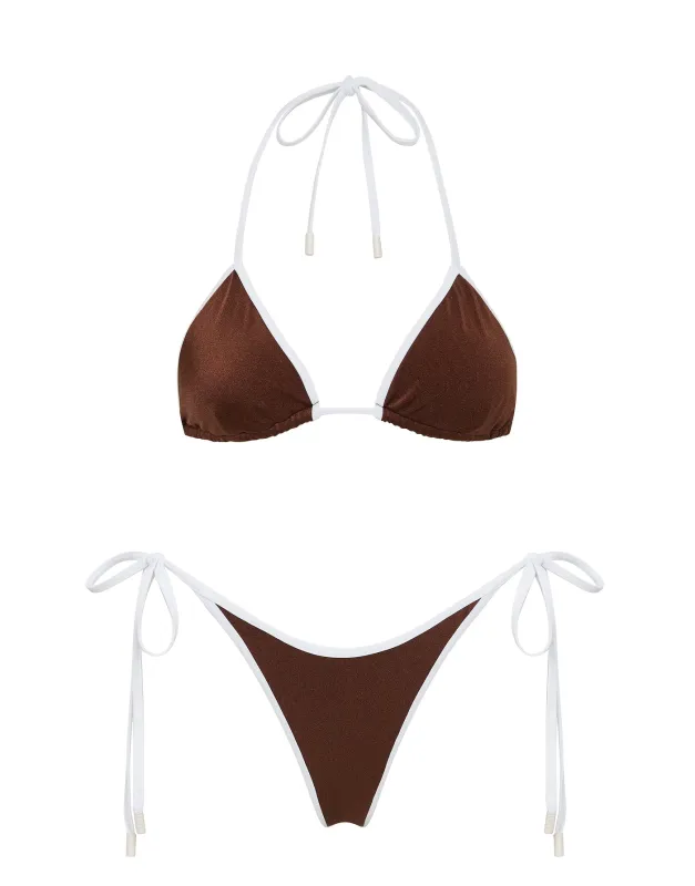 VINCA - BISC Brown Triangle Bikini Set sold by triangl swimwear