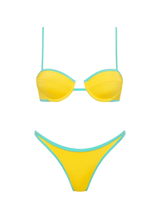 NELA - XUMA Yellow Balconette Bikini Set sold by triangl swimwear