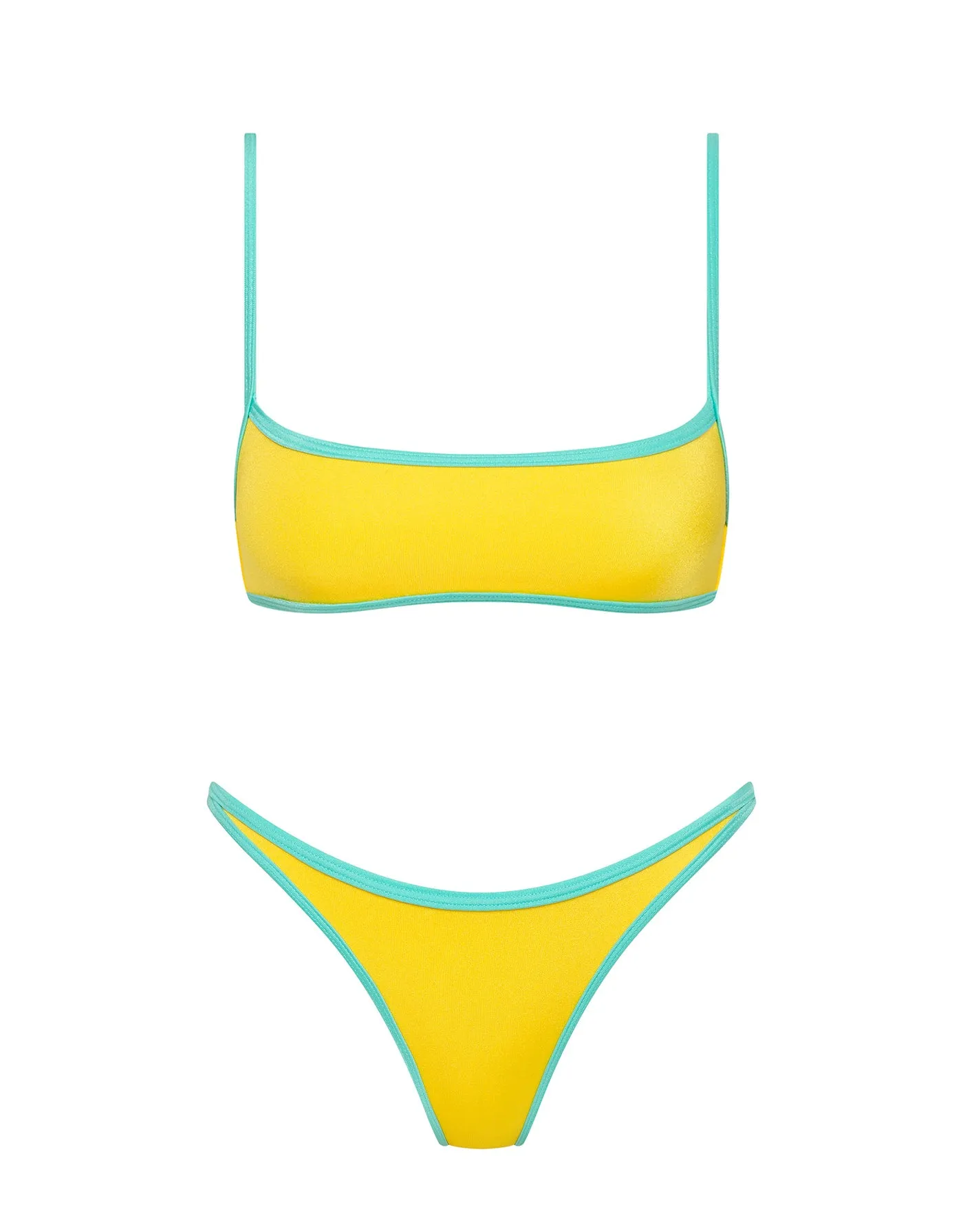 MIMA - XUMA Yellow Crop Bikini Set sold by triangl swimwear