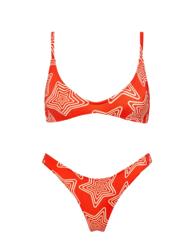 MAIA - ELVI Red Star Scoop Bikini Set sold by triangl swimwear