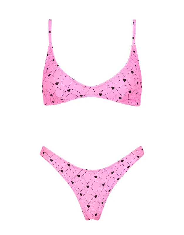 MAIA - CASSI Pink Heart Scoop Bikini Set made by triangl swimwear