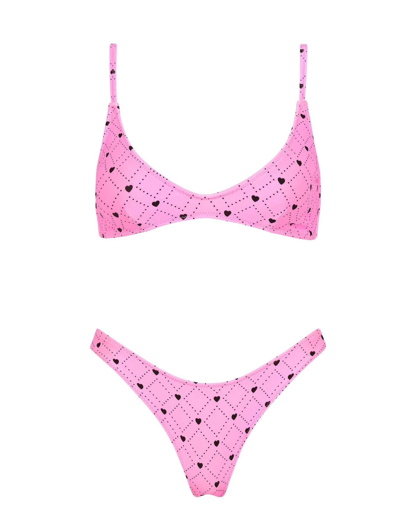 MAIA - CASSI Pink Heart Scoop Bikini Set sold by triangl swimwear