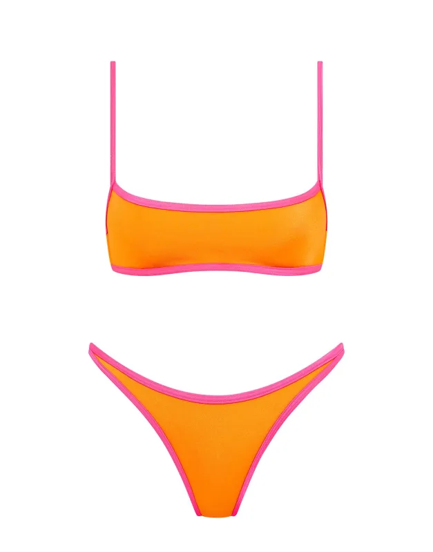MIMA - SANTO Orange Crop Bikini Set sold by triangl swimwear