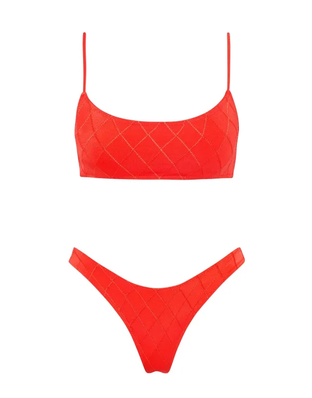 MICA - VISS Red Crop Bikini Set sold by triangl swimwear