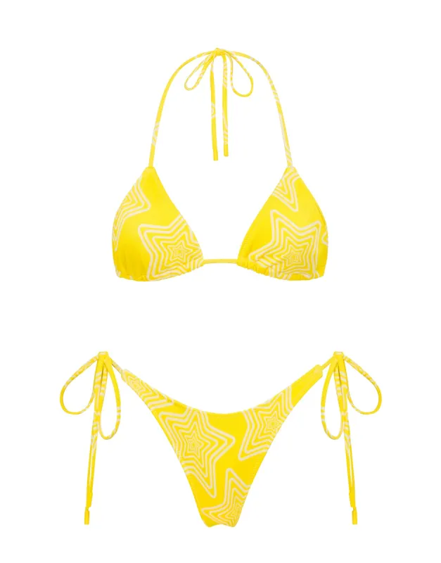 VINCA - MANCA Yellow Star Triangle Bikini Set sold by triangl swimwear