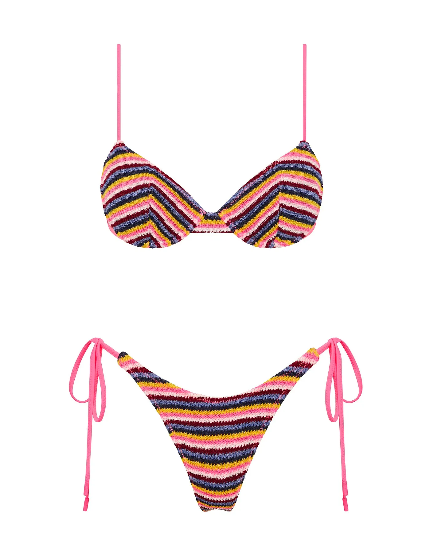 JARA - LONI Stripe Crochet Balconette Bikini sold by triangl swimwear