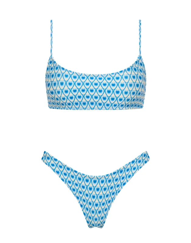 MICA - RIYA Blue Geometric Crop Bikini Set made by triangl swimwear