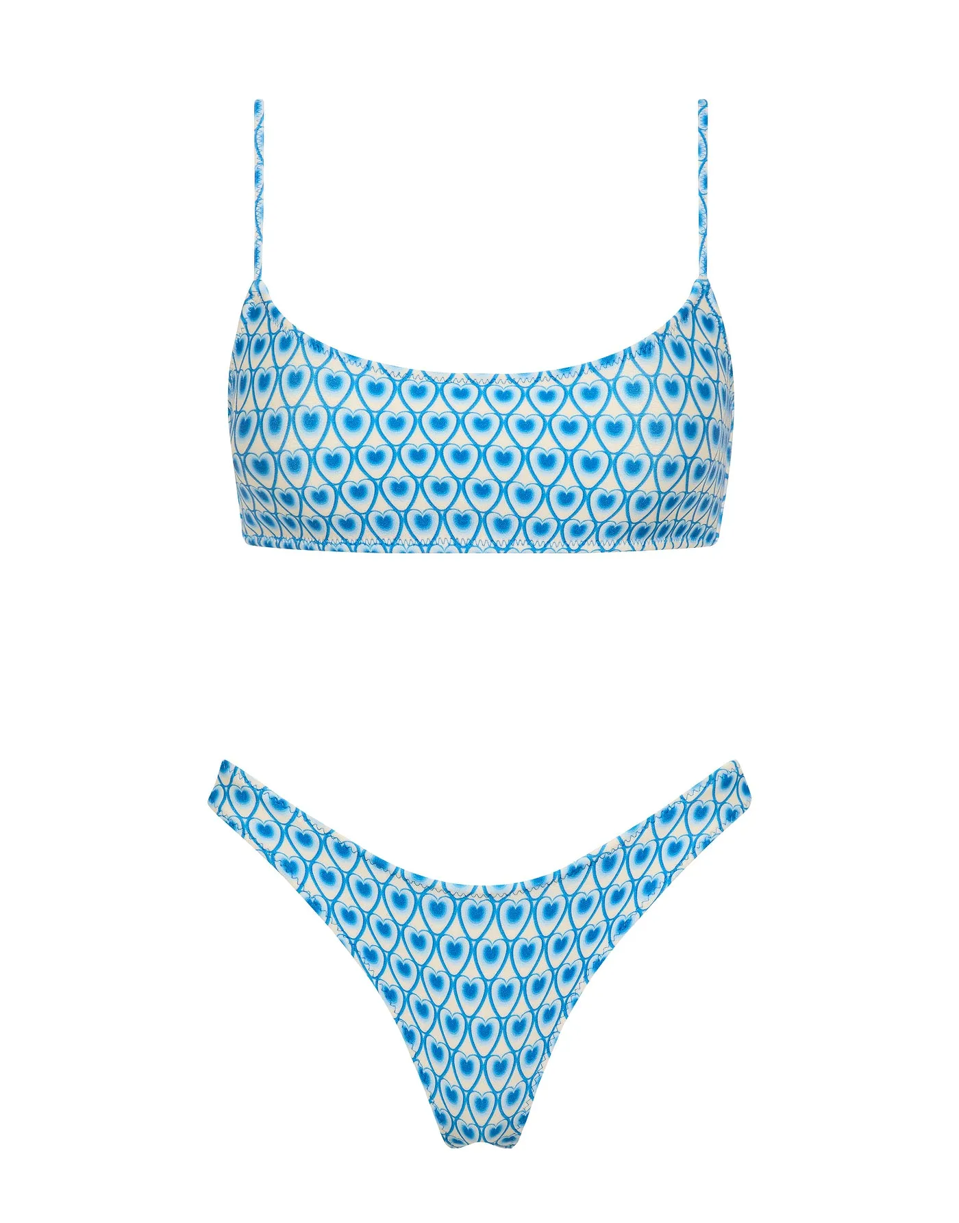 MICA - RIYA Blue Geometric Crop Bikini Set sold by triangl swimwear