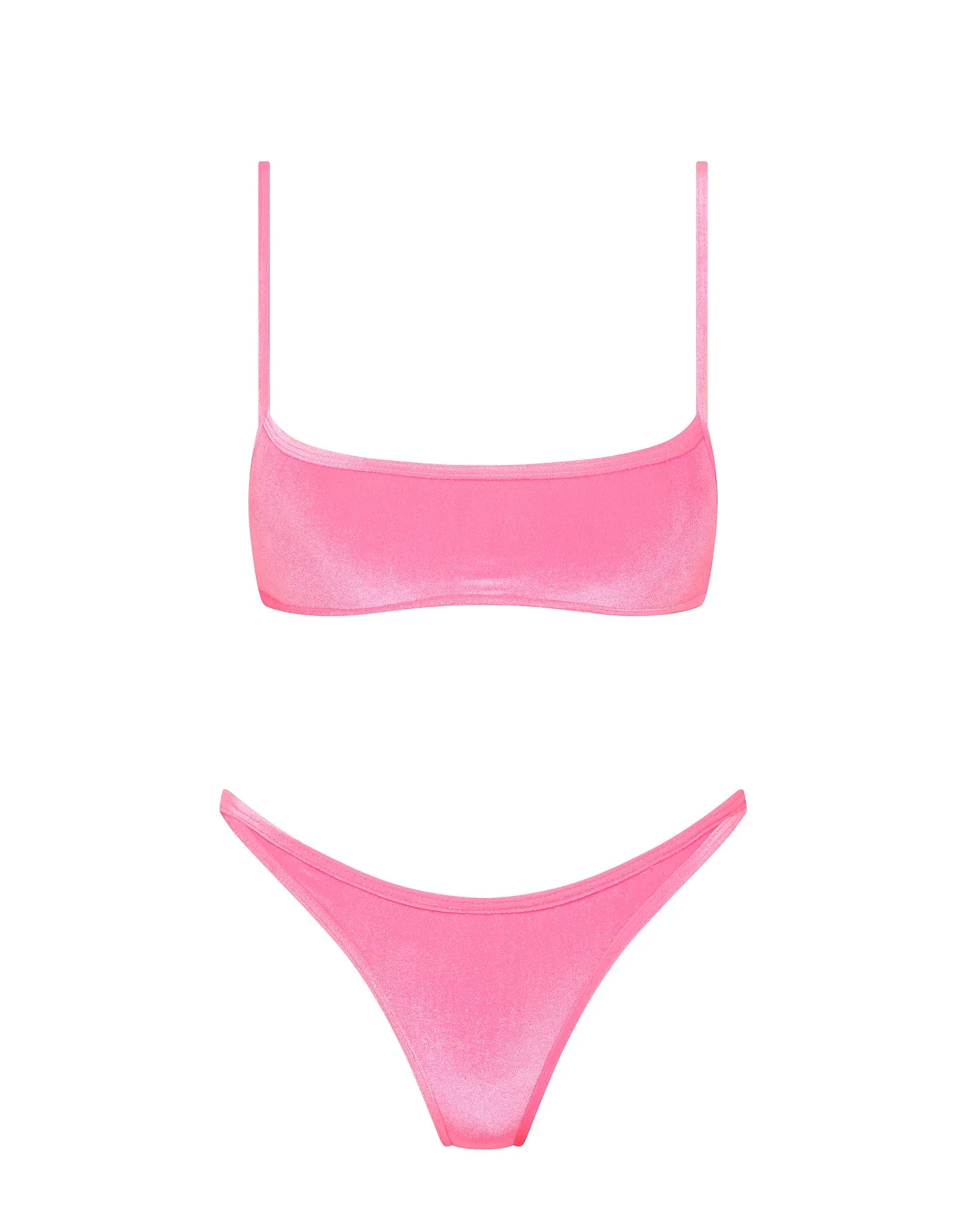 MIMA - PINK CANDY VELVET Crop Bikini Set sold by triangl swimwear
