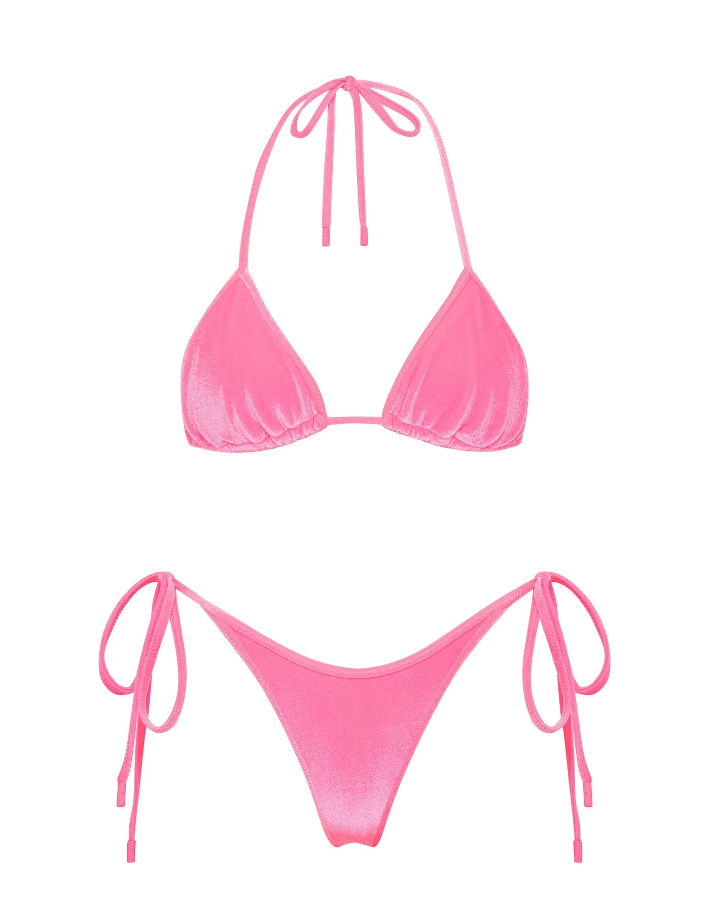 VINCA - PINK CANDY VELVET Triangle Bikini Set sold by triangl swimwear