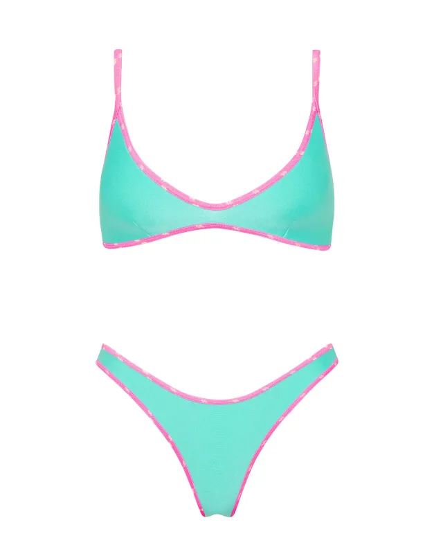 MAIA - TURQUOISE Neoprene Scoop Bikini Set made by triangl swimwear
