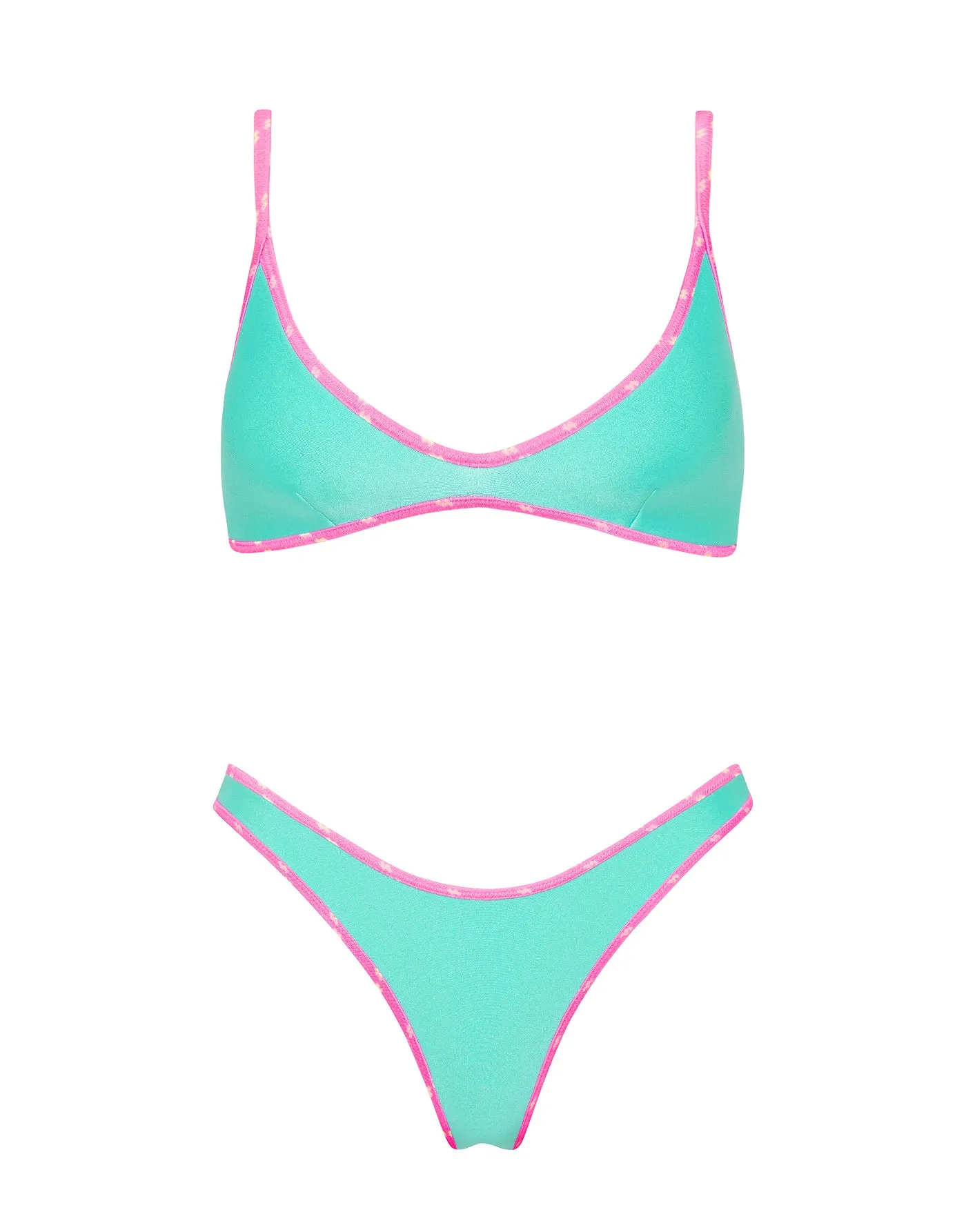 MAIA - TURQUOISE Neoprene Scoop Bikini Set sold by triangl swimwear