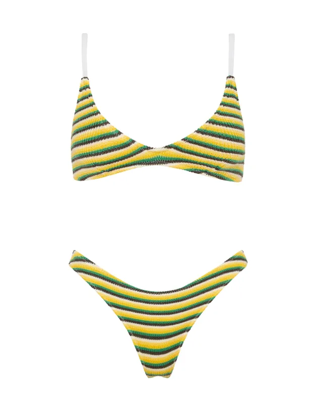 MAIA - LEMONADE Crochet Stripe Crop Bikini Set made by triangl swimwear