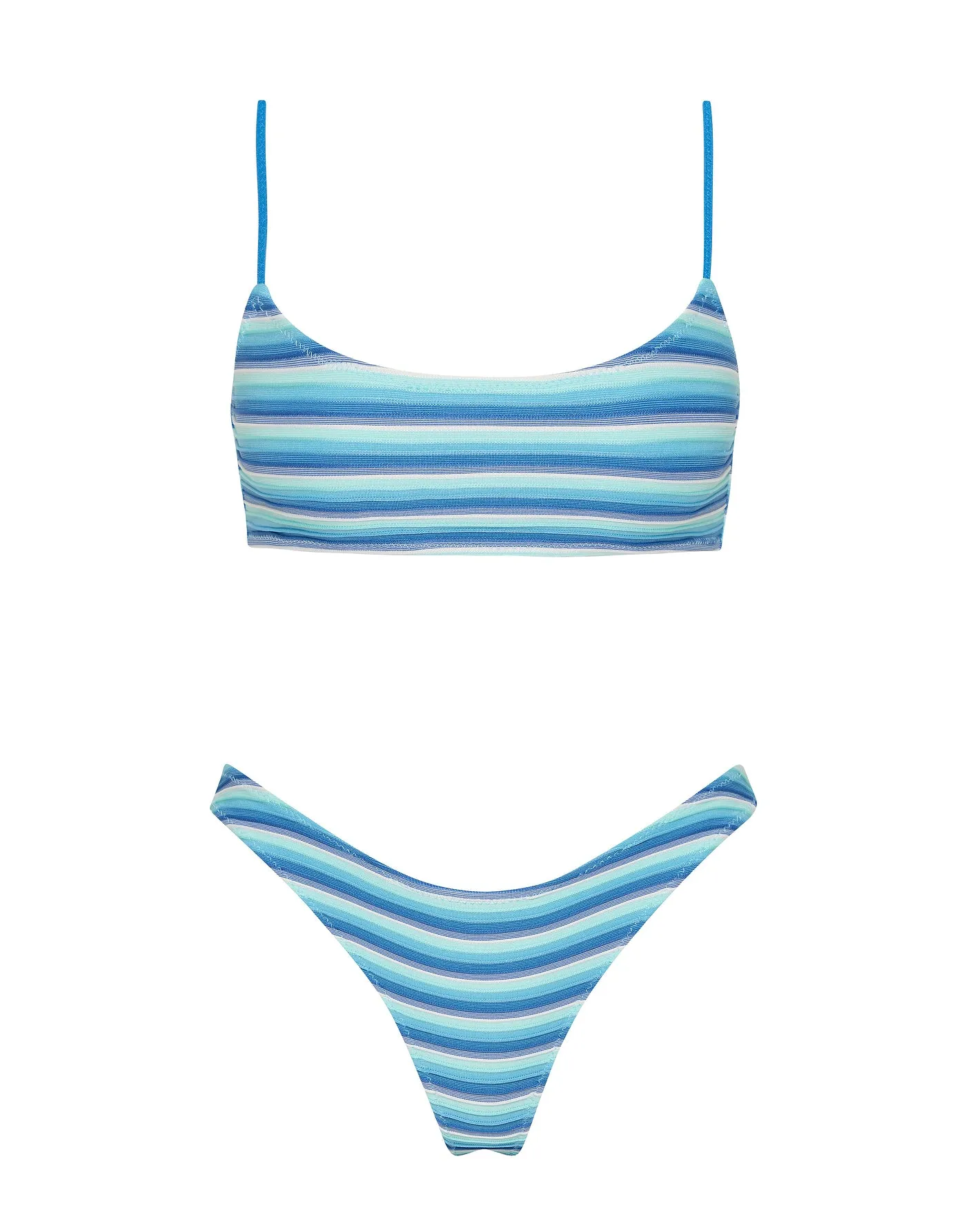 MICA - HORIZON BLUE Stripe Scoop Bikini Set sold by triangl swimwear