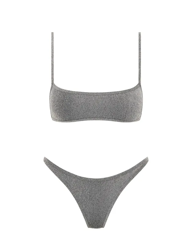 MIMA - SILVER SPARKLE Crop Bikini Set made by triangl swimwear