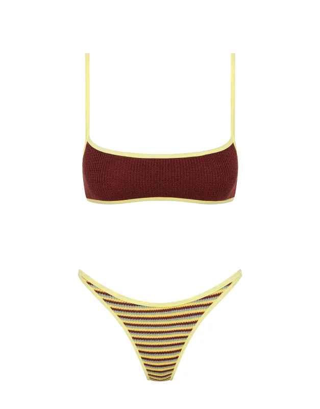 MIMA - BUTTER CROCHET STRIPE Crop Bikini Set made by triangl swimwear