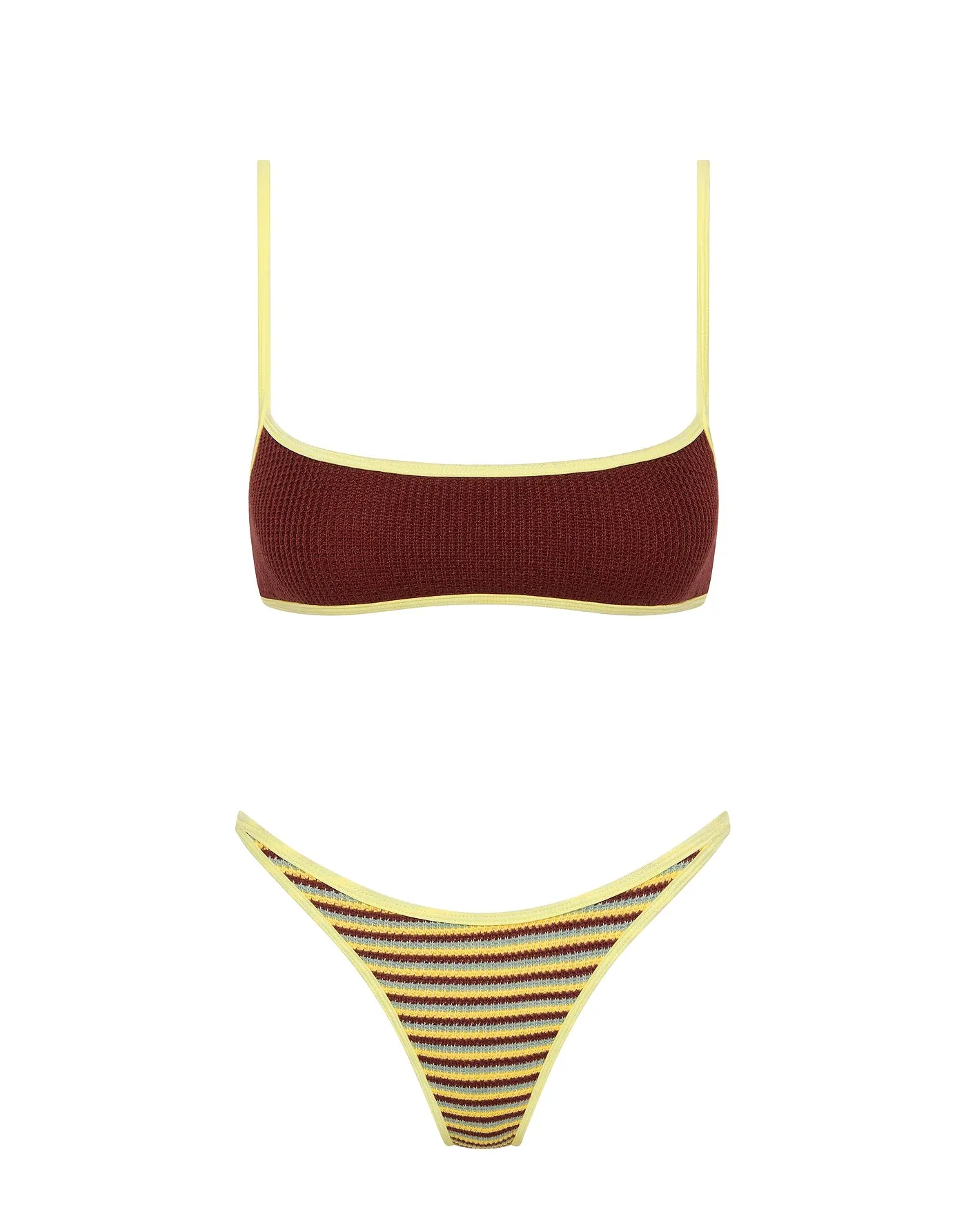 MIMA - BUTTER CROCHET STRIPE Crop Bikini Set sold by triangl swimwear