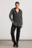 PATCHWORK KNIT SHACKET WITH CONTRAST BUTTONS-Black sold by Tribal