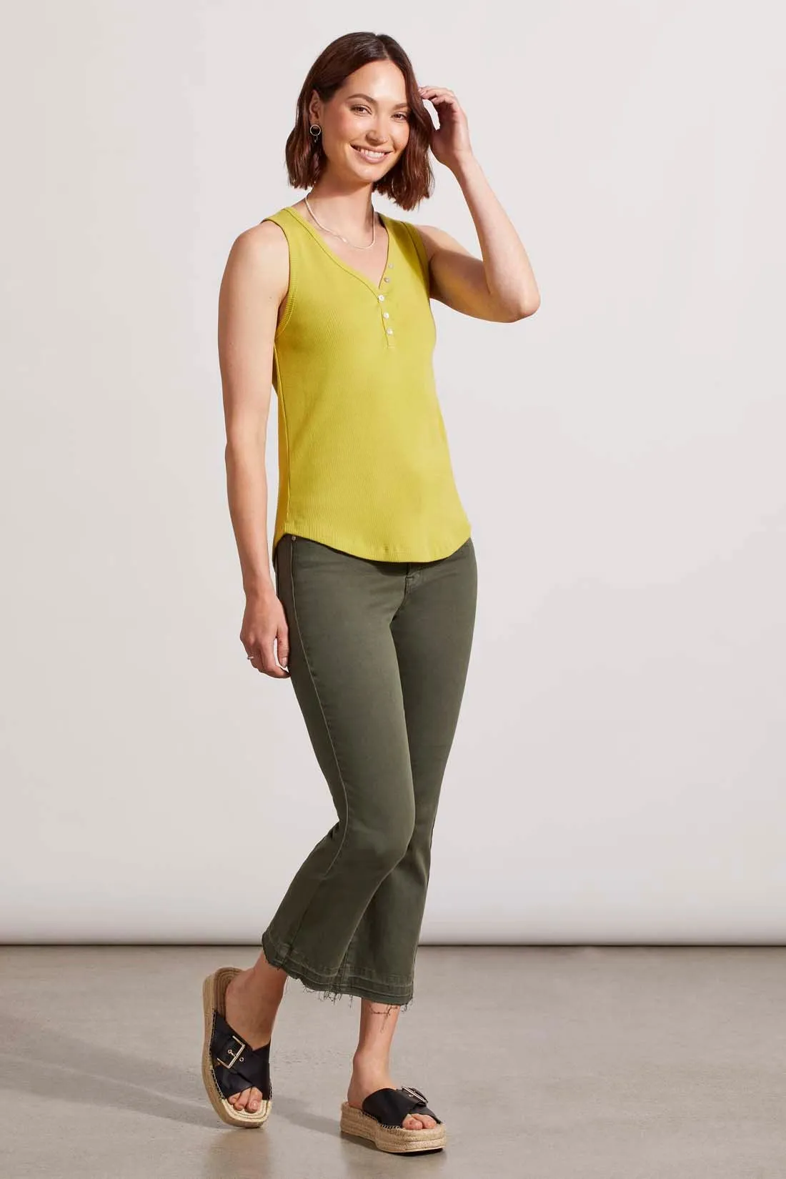 SOLID COTTON HENLEY TANK TOP-Pear sold by Tribal product image thumbnail 2