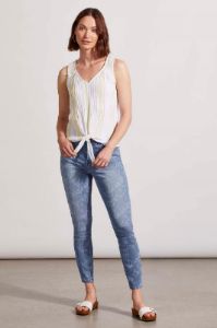 COTTON SLEEVELESS BLOUSE WITH KNOTTED HEM-Limetwist sold by Tribal