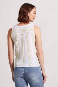 COTTON SLEEVELESS BLOUSE WITH KNOTTED HEM-Limetwist sold by Tribal