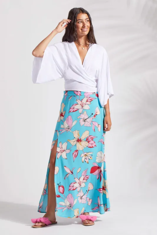 PRINTED PULL-ON MAXI SKIRT WITH SLIT-Honolulu sold by Tribal