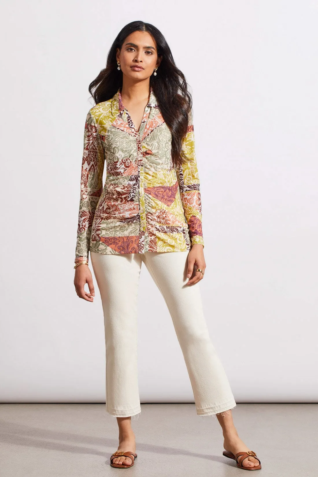 SHIRRED MICROMESH BLOUSE-Cactus sold by Tribal product image thumbnail 3