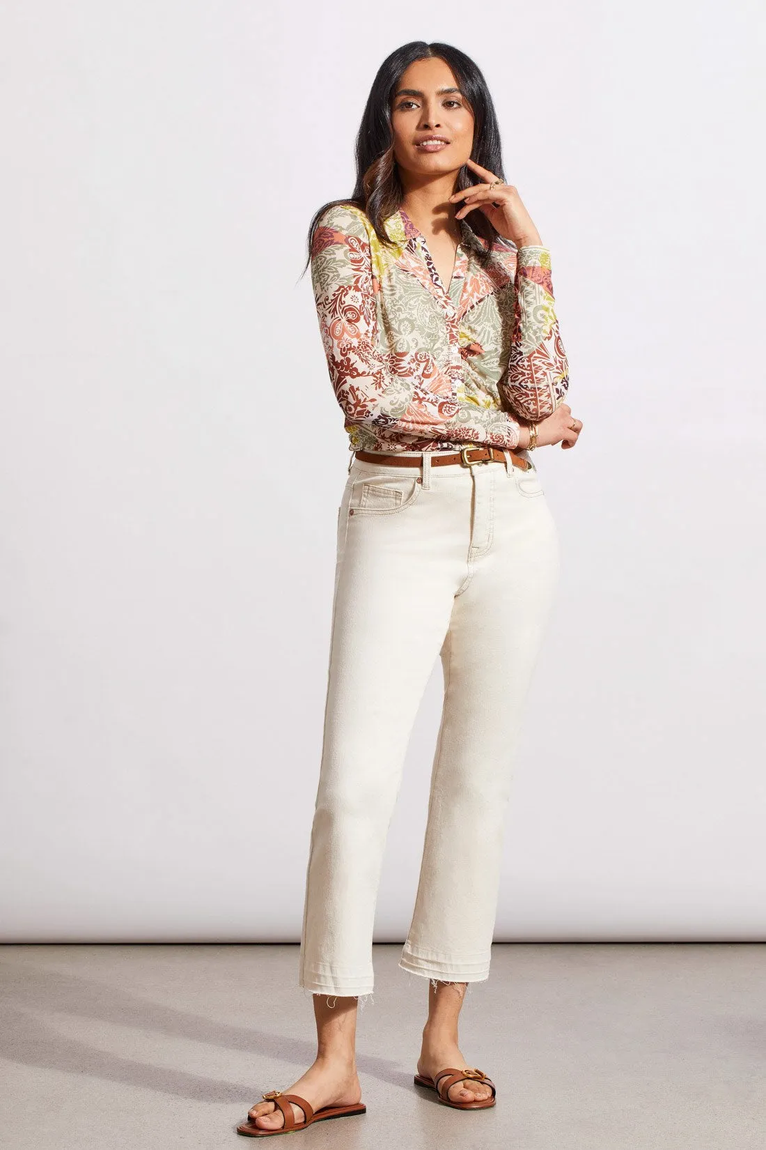 SHIRRED MICROMESH BLOUSE-Cactus sold by Tribal