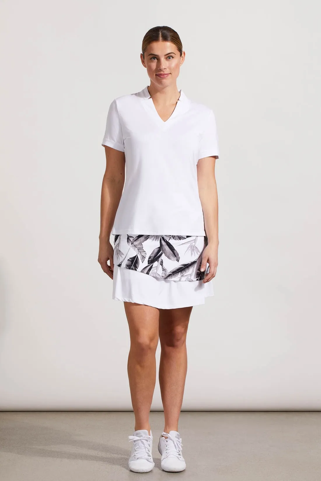 PERFORMANCE UPF 50+ V-NECK TOP-White sold by Tribal