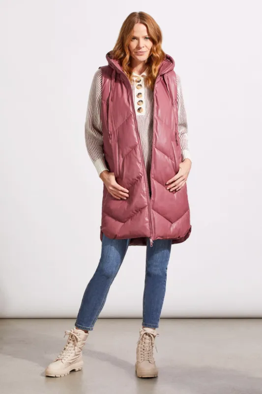 LONG SLEEVELESS PUFFER VEST-Deeprose sold by Tribal