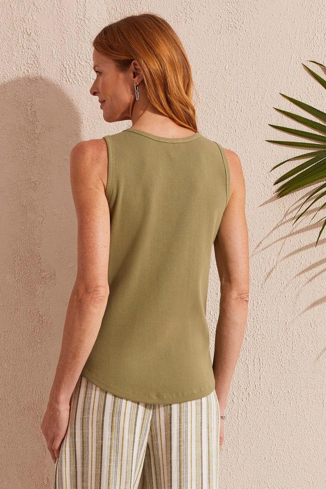 SOLID COTTON HENLEY TANK TOP-Cactus sold by Tribal product image thumbnail 4