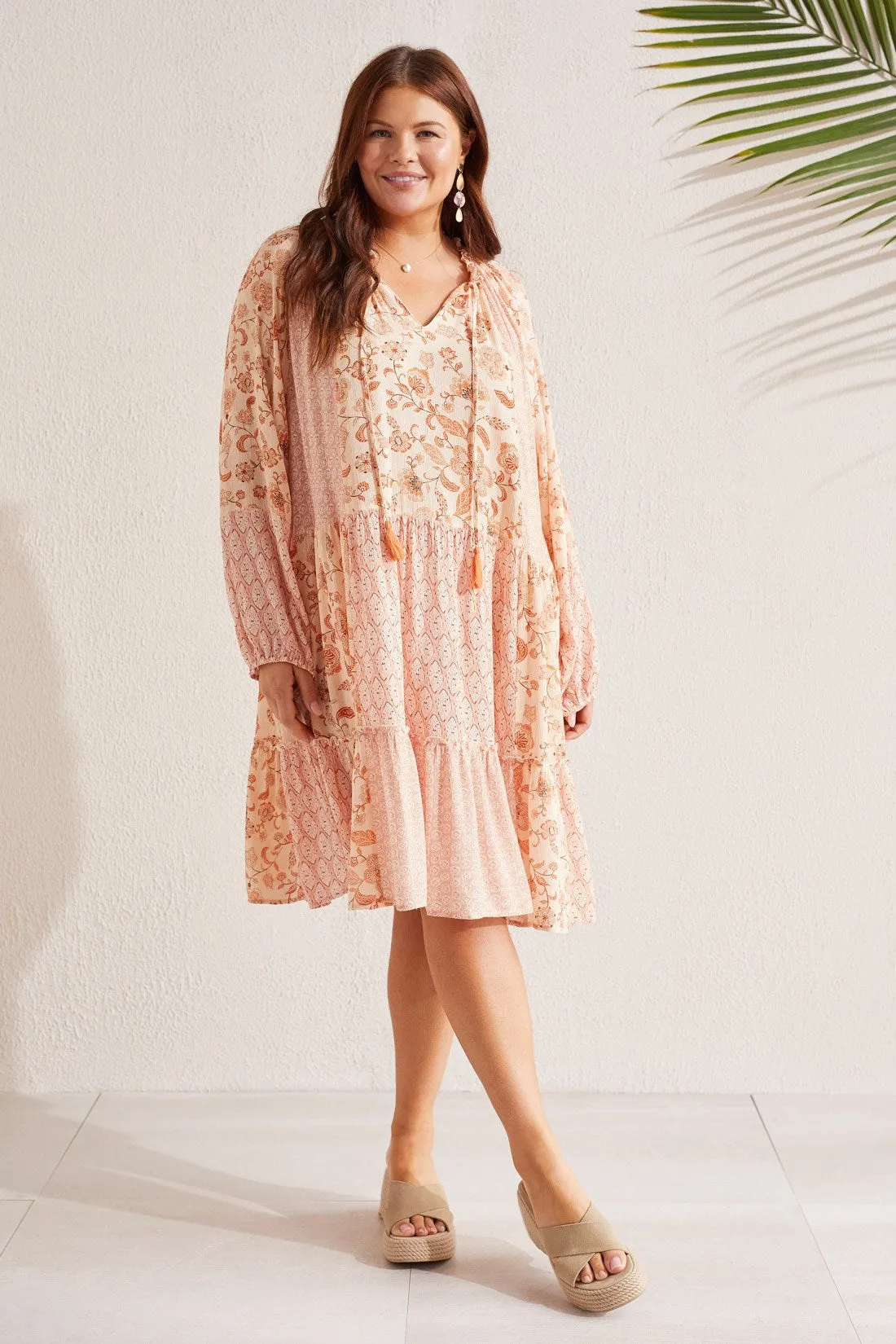 COMBO PRINT PEASANT DRESS-Pinkdust sold by Tribal product image thumbnail 2