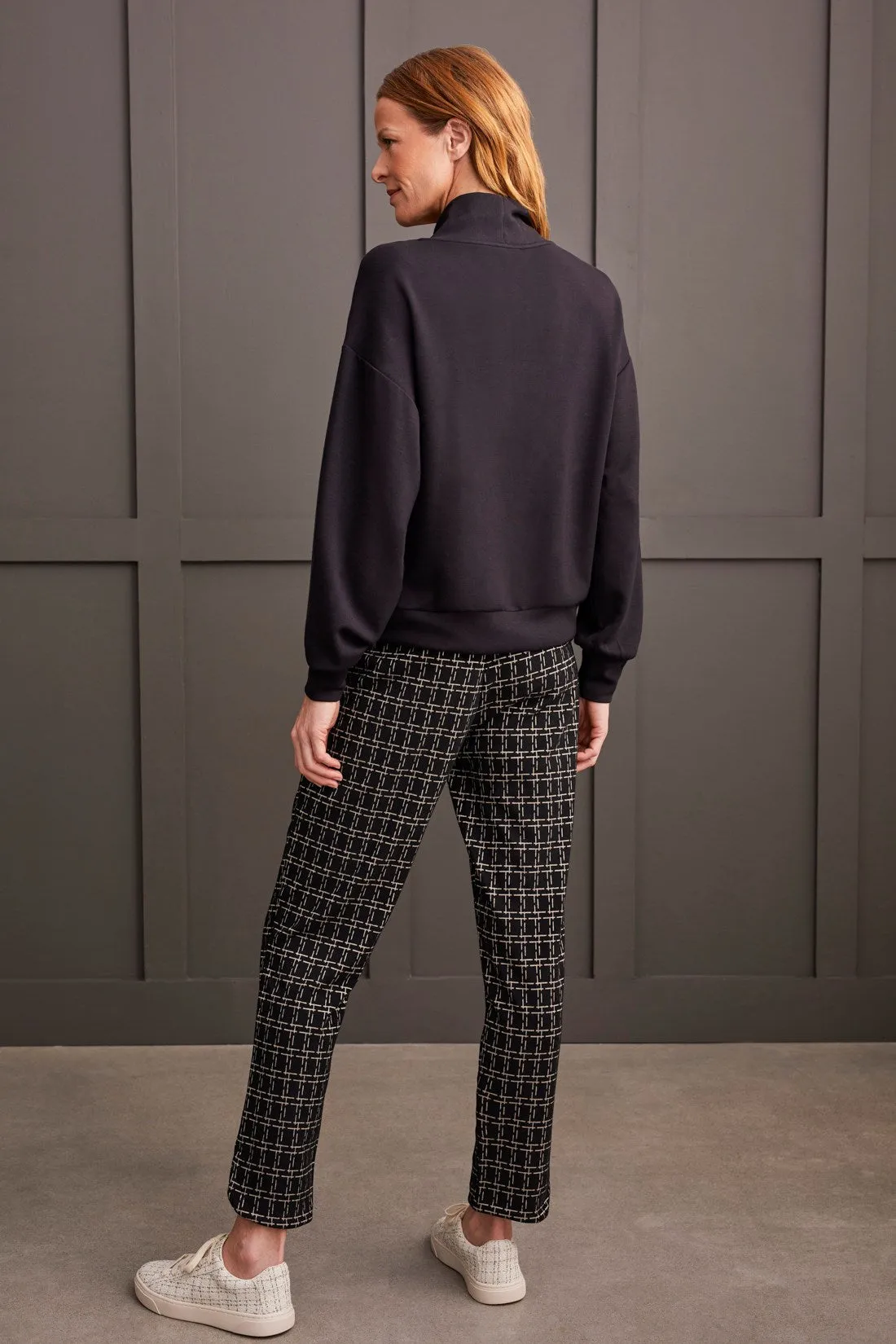 TECHNO LUX STRETCH DOLMAN TOP WITH QUARTER ZIP-Black sold by Tribal product image thumbnail 2