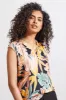 RUFFLE NECK SLEEVELESS BLOUSE-Apricottan sold by Tribal