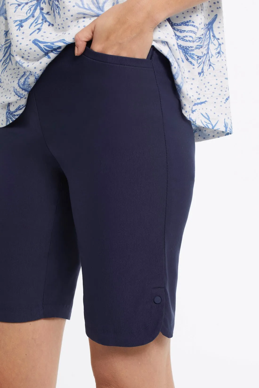 Flatten It® Tummy Control Pull-On Bermuda Shorts-Deepblue sold by Tribal product image thumbnail 3