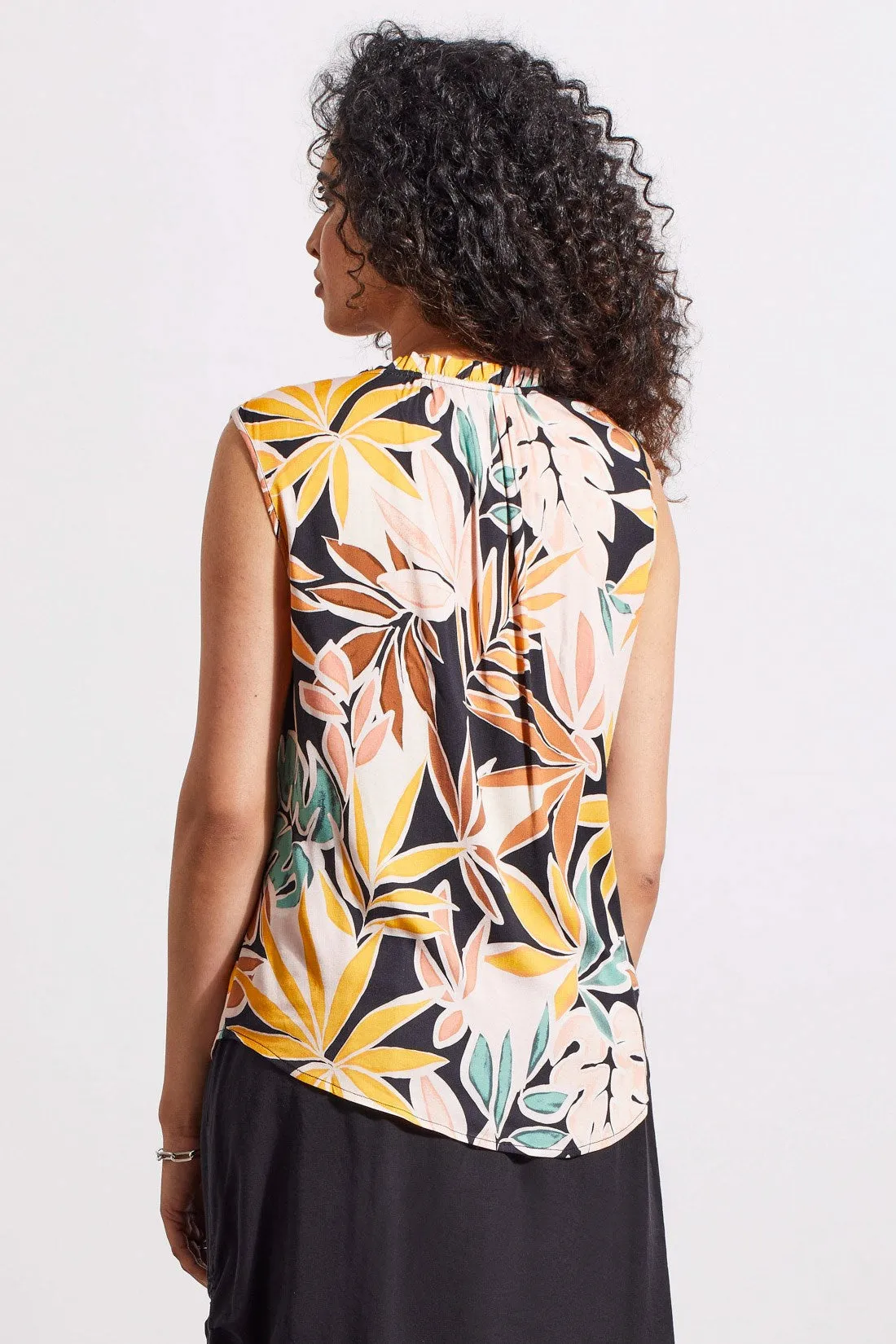 RUFFLE NECK SLEEVELESS BLOUSE-Apricottan sold by Tribal product image thumbnail 3