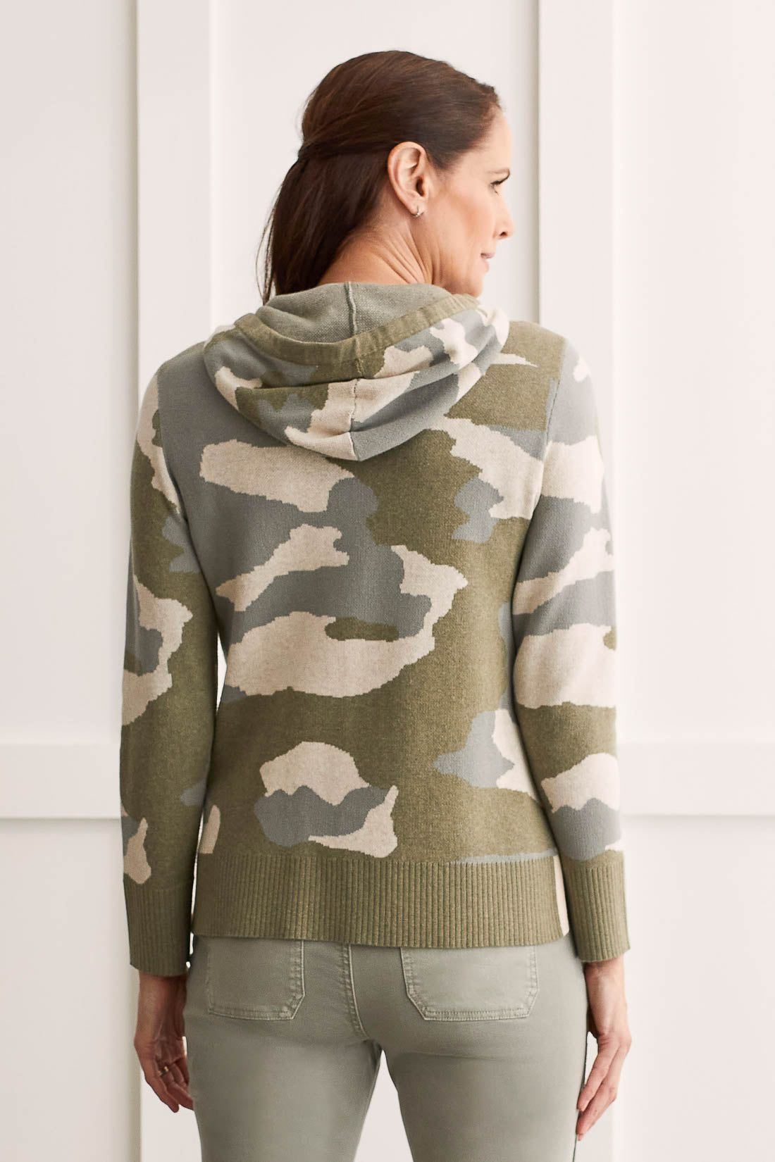 COTTON CAMO HOODED SWEATER-H.forest sold by Tribal product image thumbnail 4