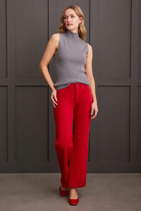 Textured Sleeveless Mock Neck Top-H.Charcoal sold by Tribal