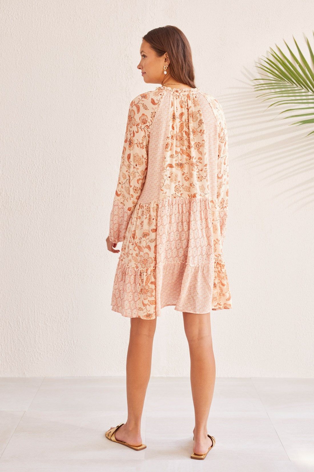 COMBO PRINT PEASANT DRESS-Pinkdust sold by Tribal product image thumbnail 4